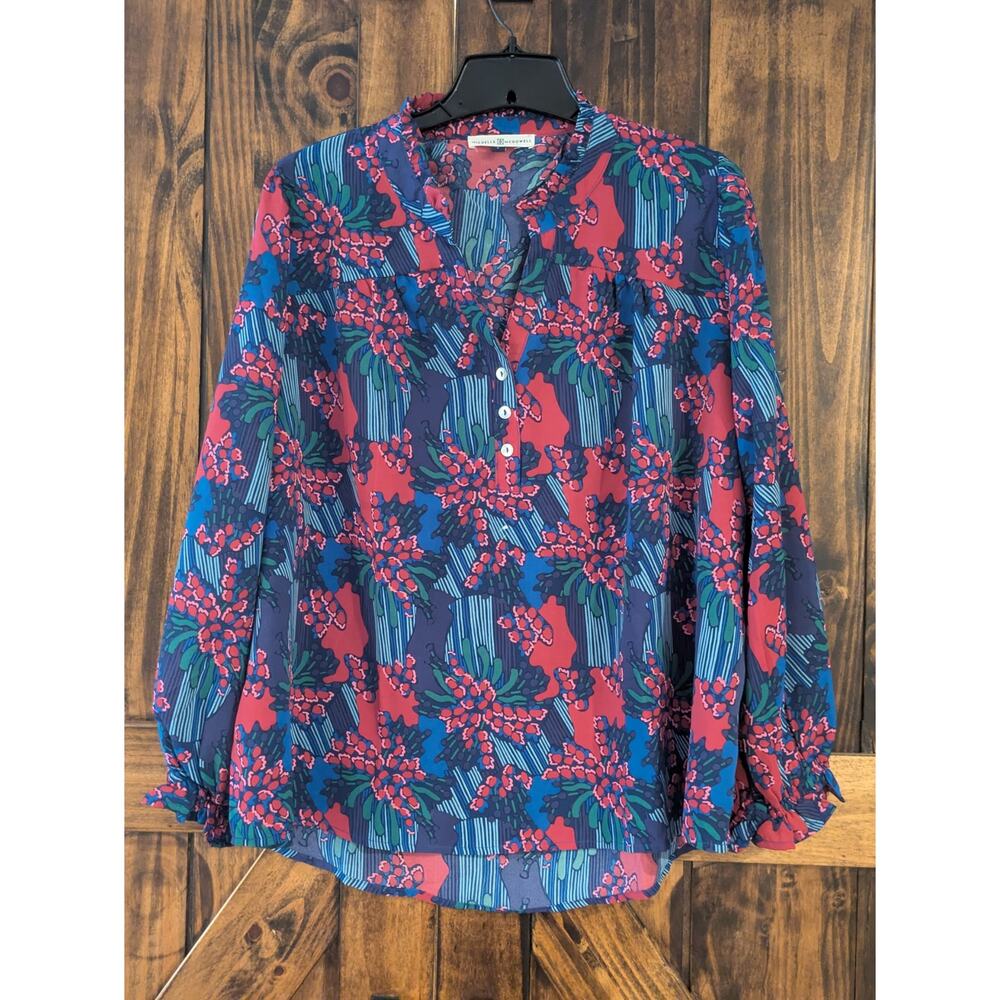 MICHELLE MCDOWELL multicolor womens blouse top size large in GUC